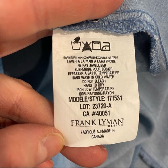 Frank Lyman Blue Denim Tunic Dress Two layer US 8 - Picture 7 of 10